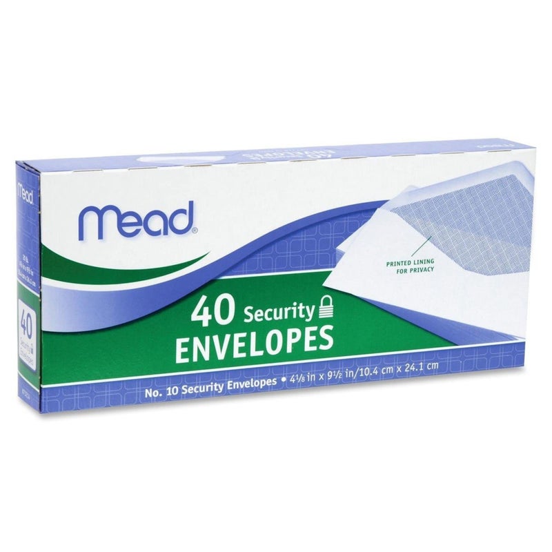 Mead #10 Security Envelopes, 40 Count (75214), Pack of 2 = 80 Envelopes - Image 1